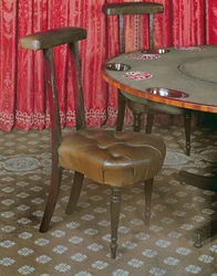 Games table and chair, late 18th century